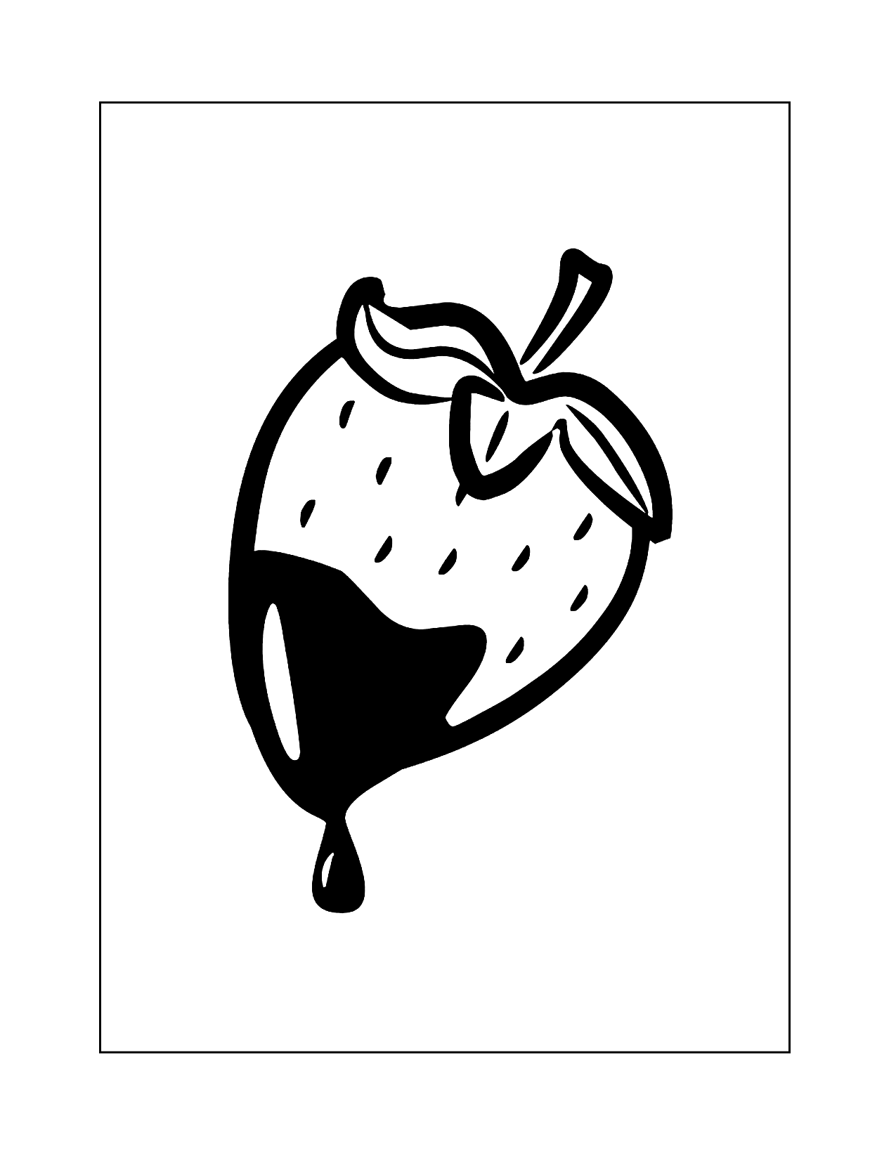 Chocolate Covered Strawberry Coloring Page
