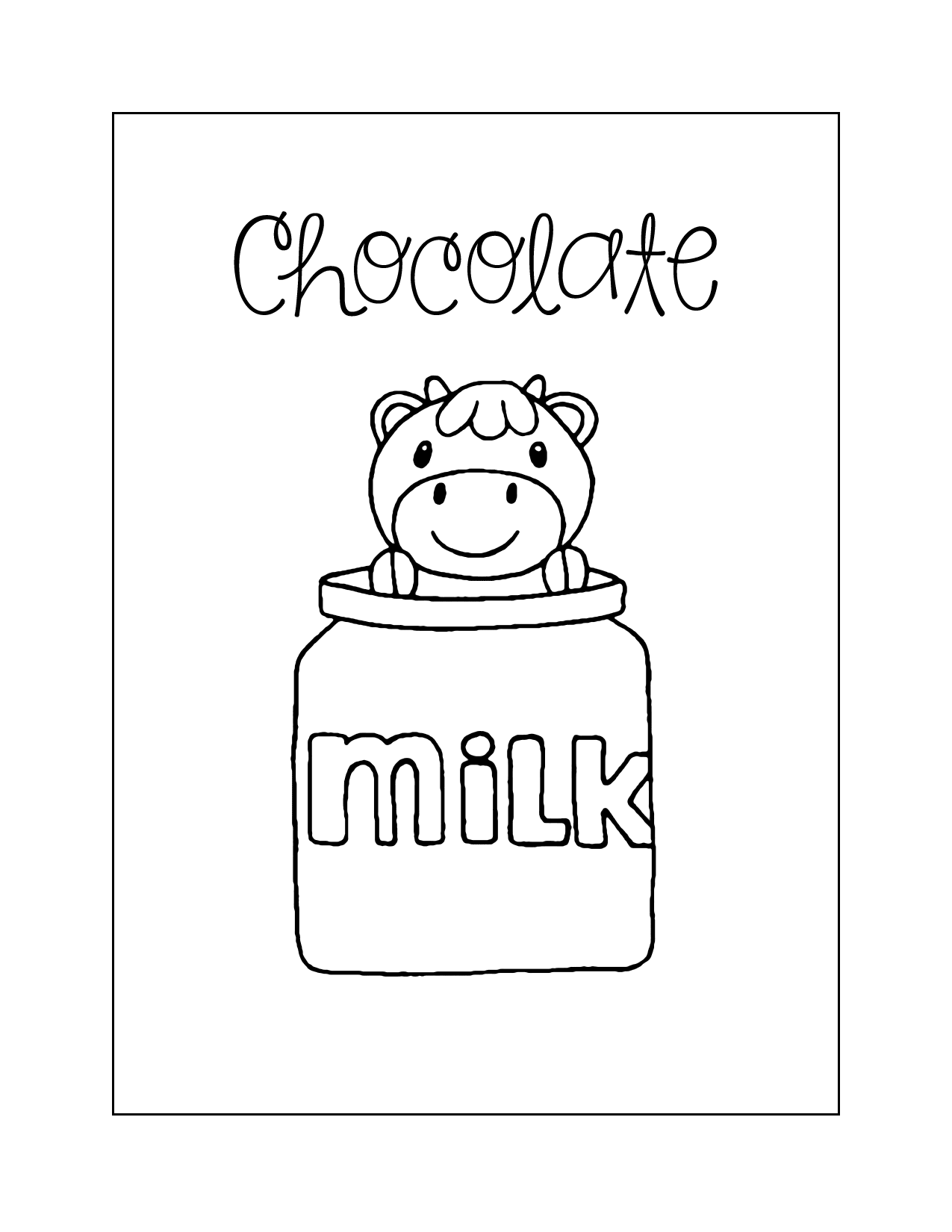 Chocolate Milk Coloring Page