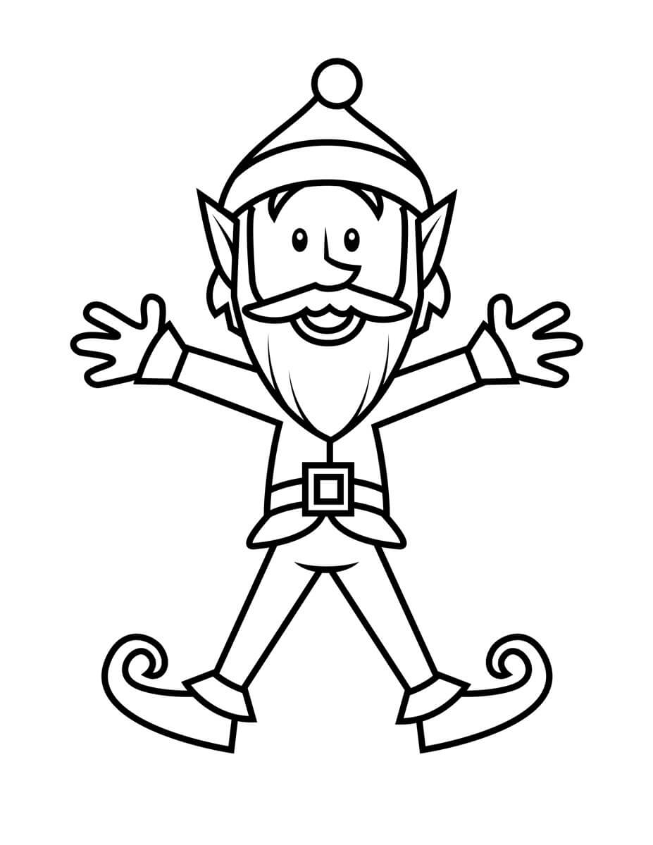 Christmas Elf Coloring Pages Printable