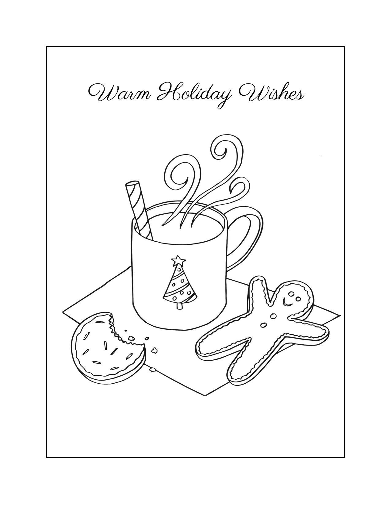 Christmas Hot Chocolate Coloring Page