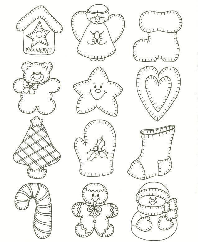 Christmas Ornaments Coloring Page Cutout Template