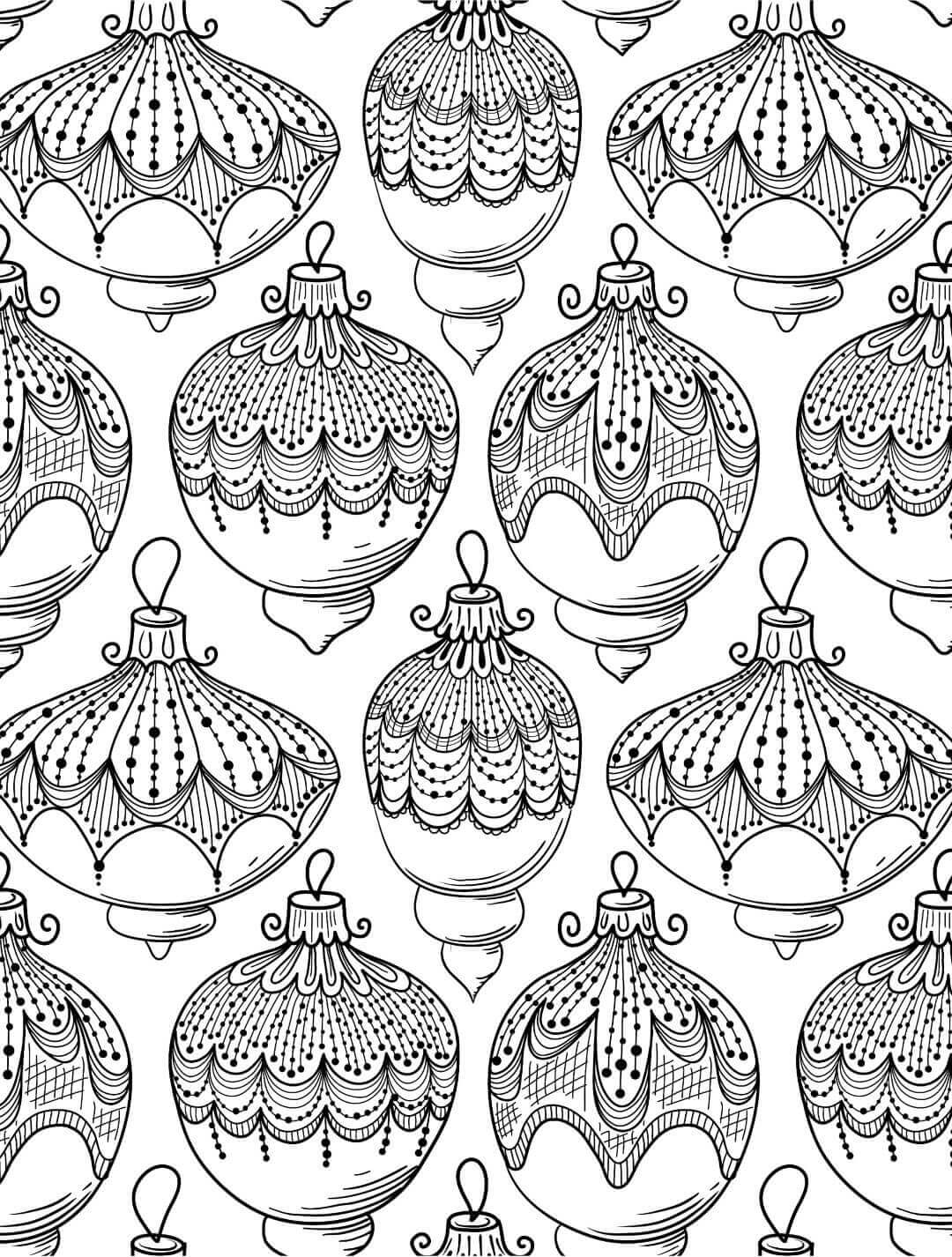 Christmas Ornaments Coloring Page for Adults Printable ⋆ coloring.rocks!