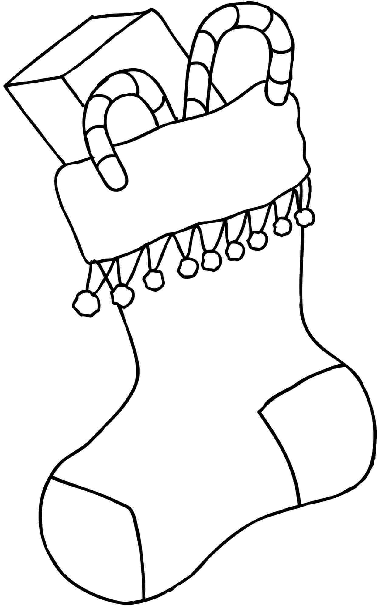 Christmas Stocking Coloring Page for Preschoolers