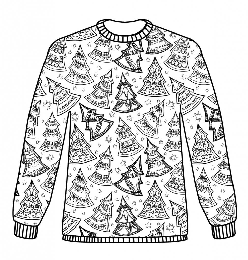 Christmas Sweater Coloring Pages for Adults