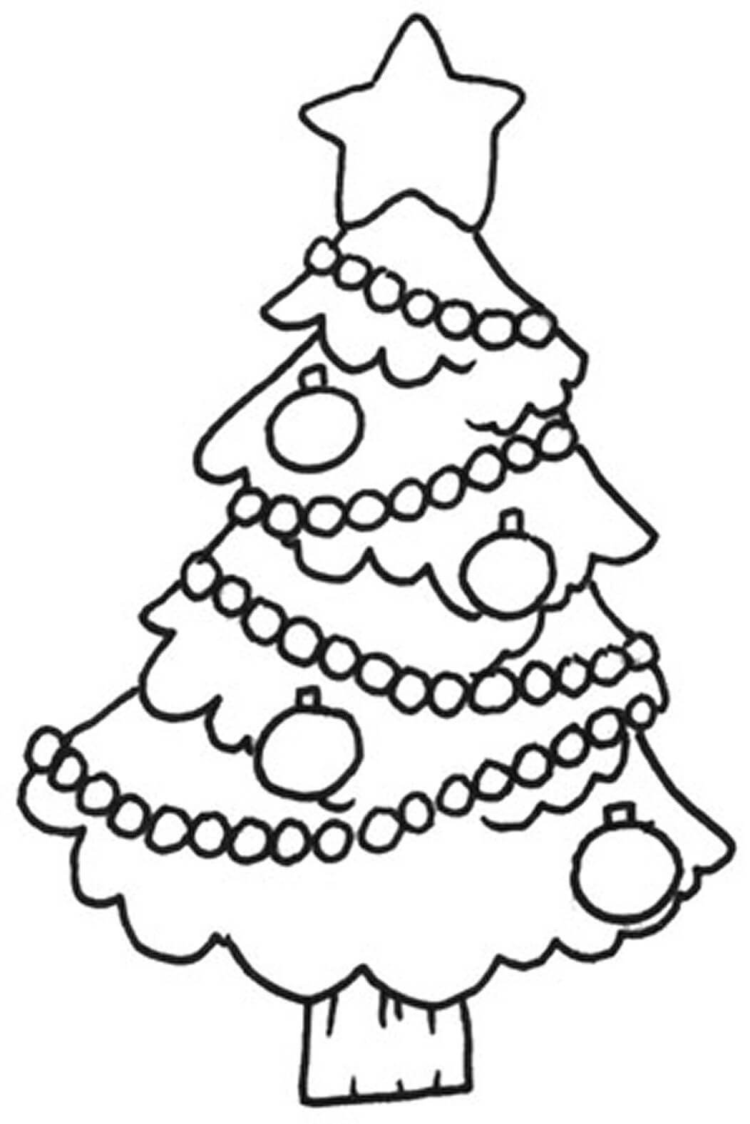 Christmas Tree Coloring Page For Preschool