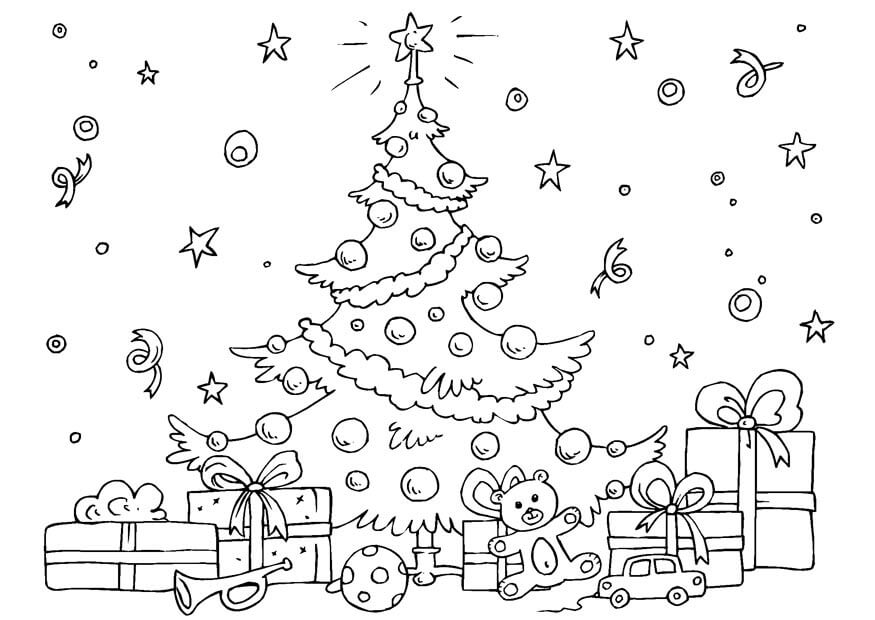 Christmas Tree Coloring Pages With Presents