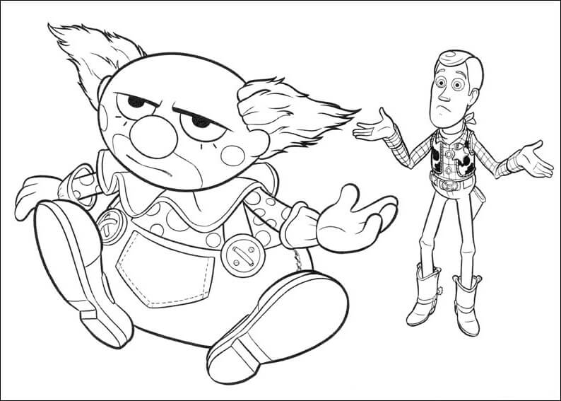 Chuckles the Clown Toy Story 3 Coloring Pages