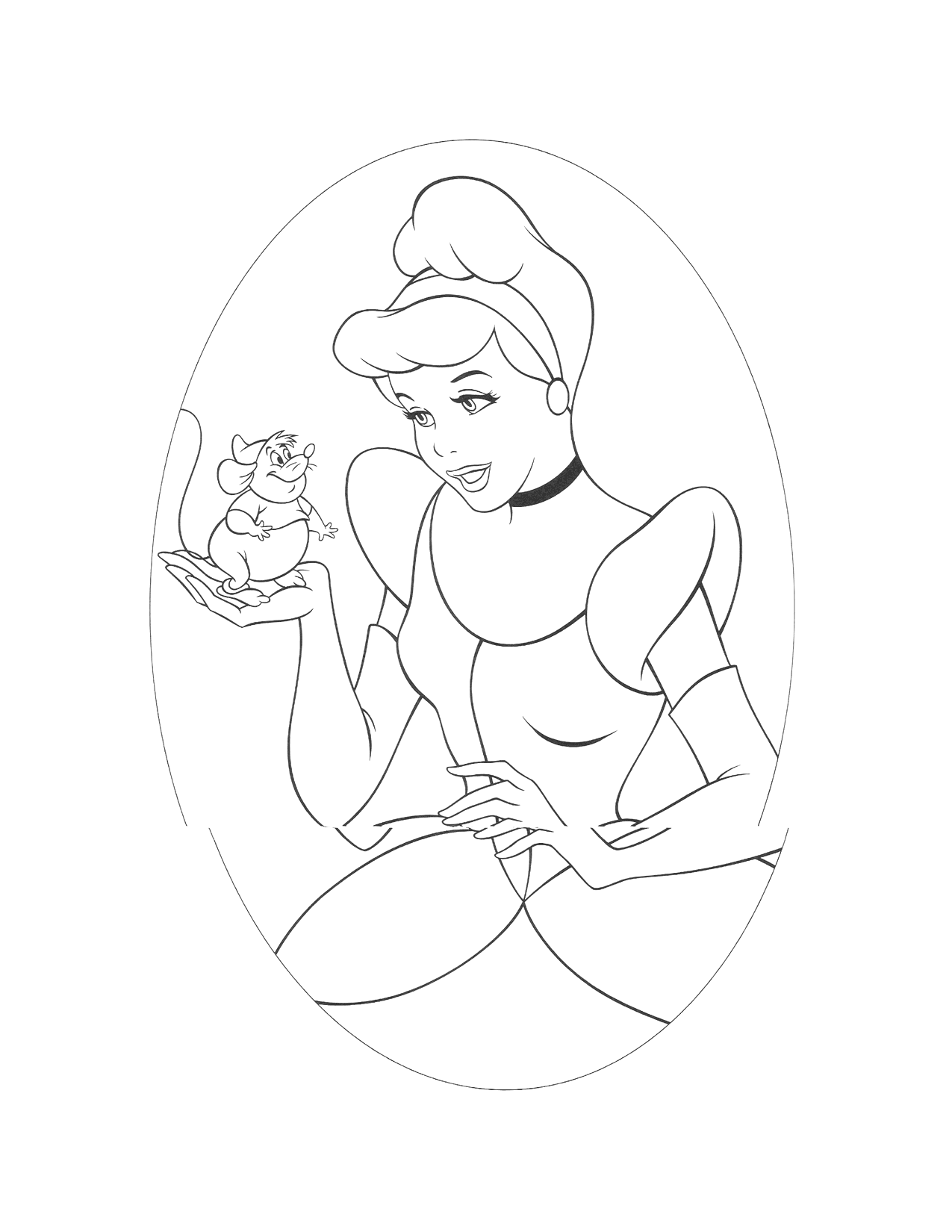Cinderella And Gus Coloring Page