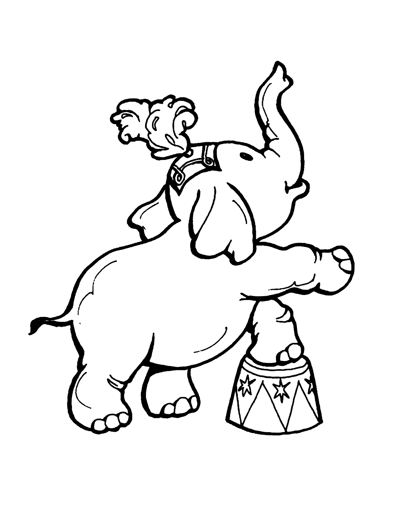 Circus Elephant Coloring Pages