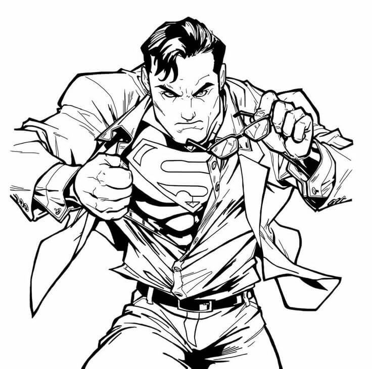 Clark Kent Superman Coloring Page 1
