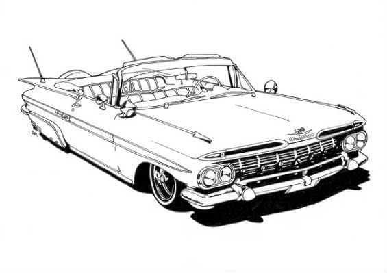 Printable Classic Car Coloring Page