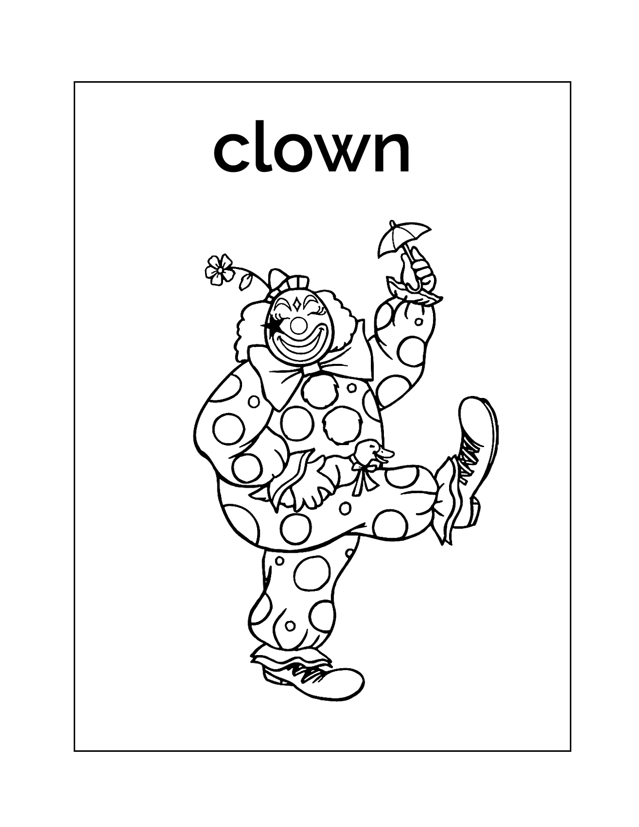 Clown Coloring Sheet
