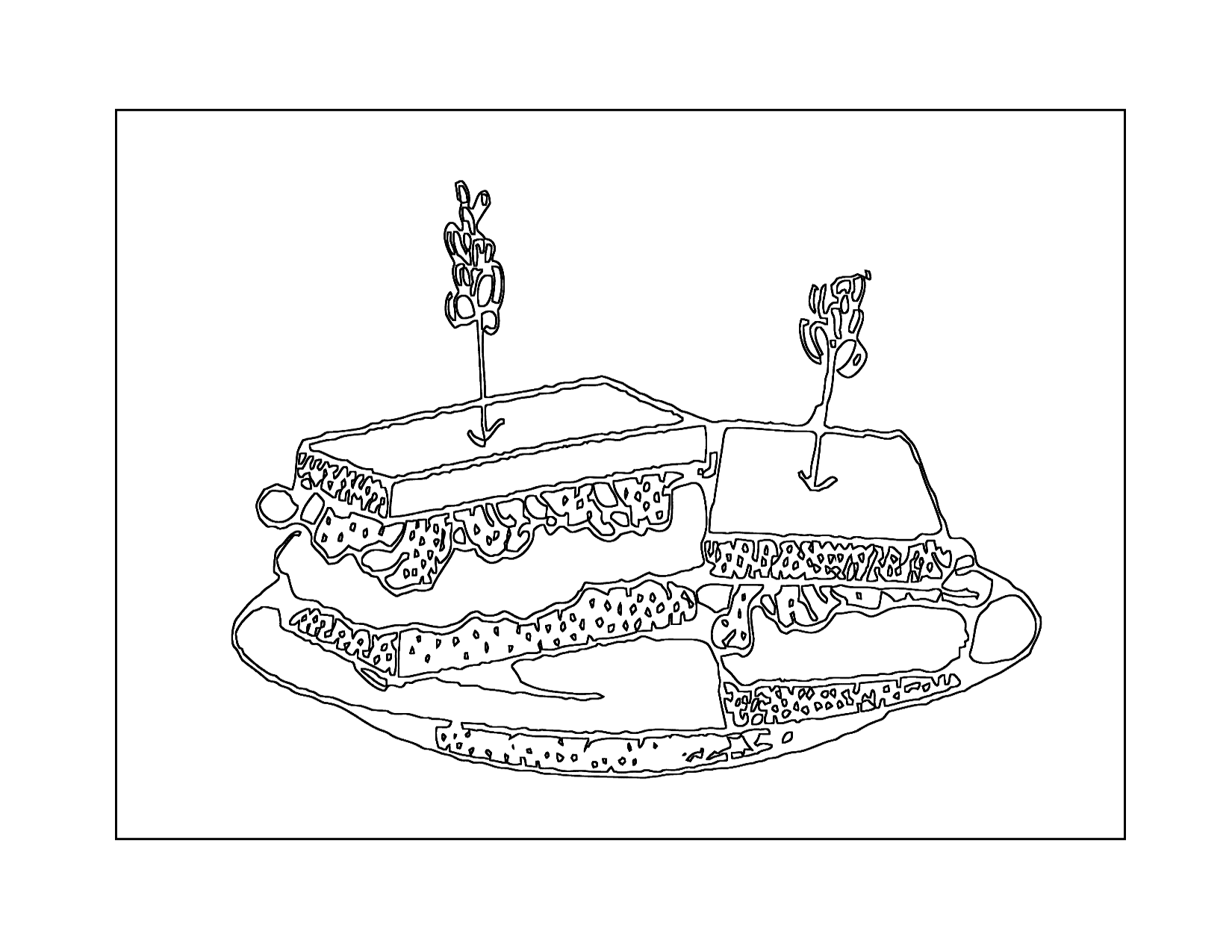 Club Sandwich Coloring Pages