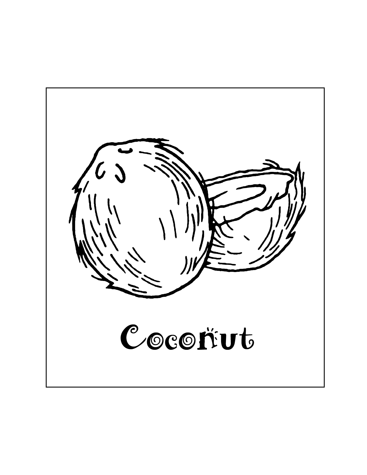 Coconut Coloring Page