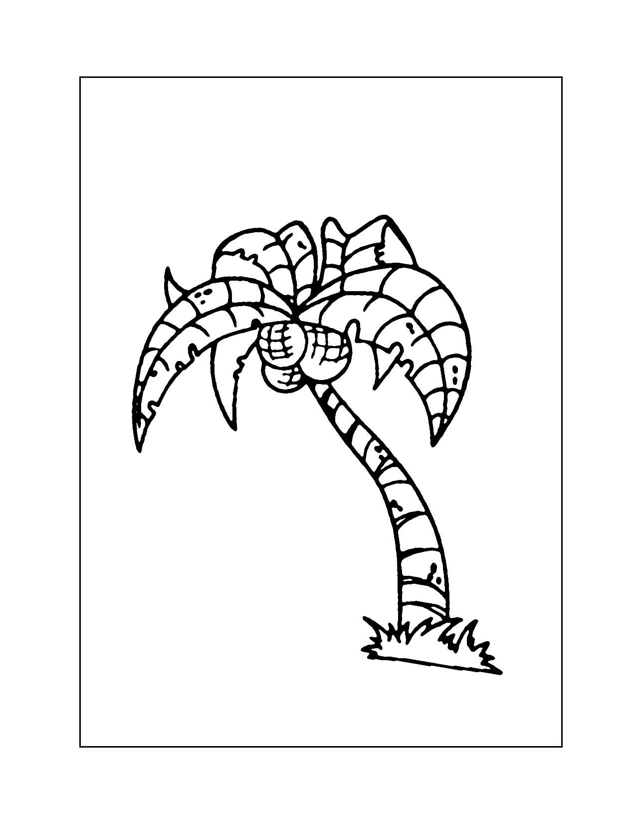 Coconut Tree Coloring Page