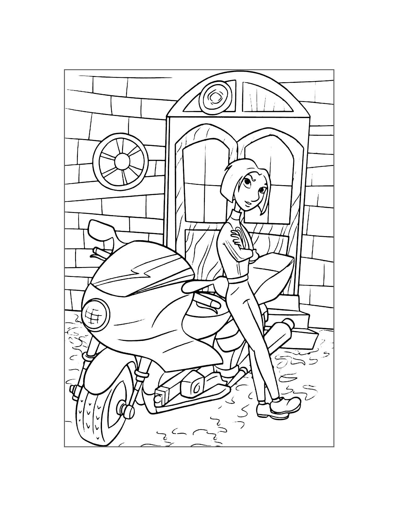 Colettes Motorcycle Ratatouille Coloring Page