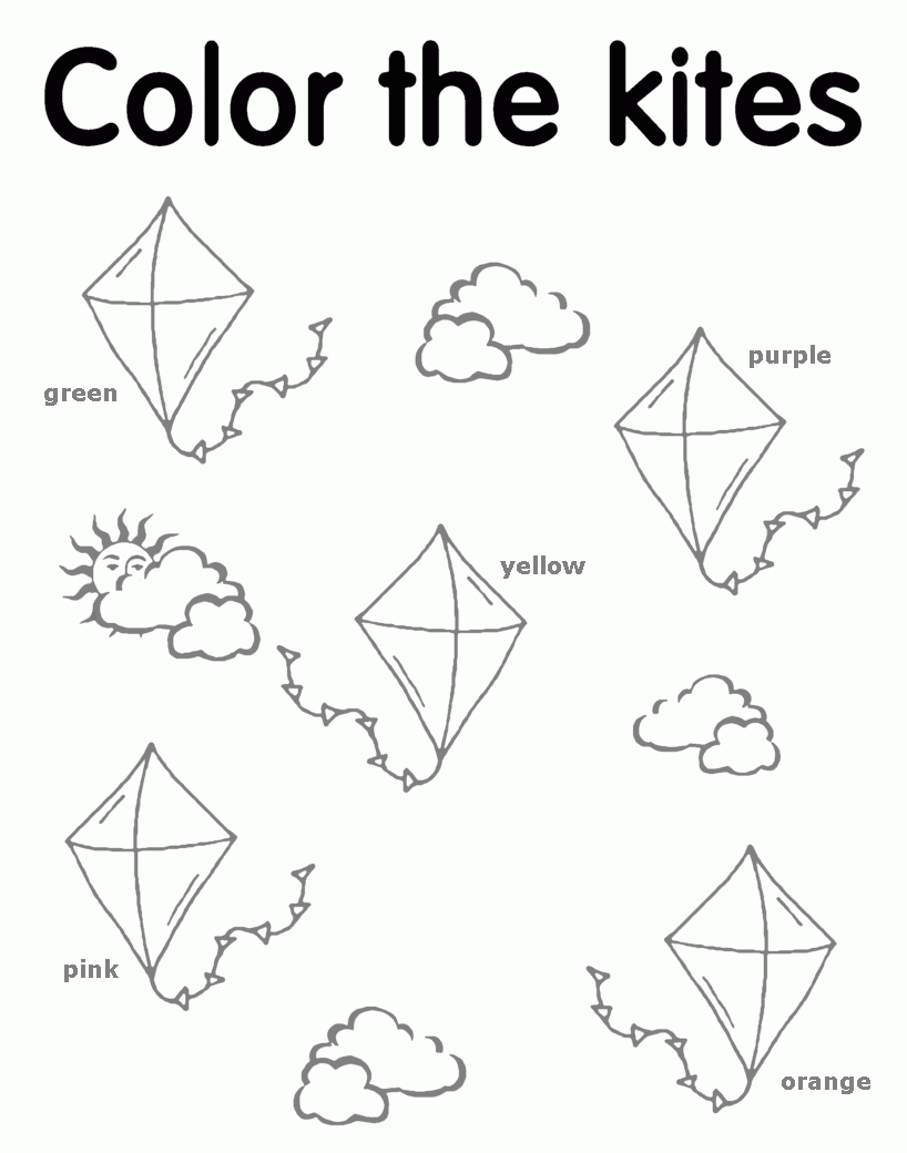 Color Coded Kites for Kindergarten