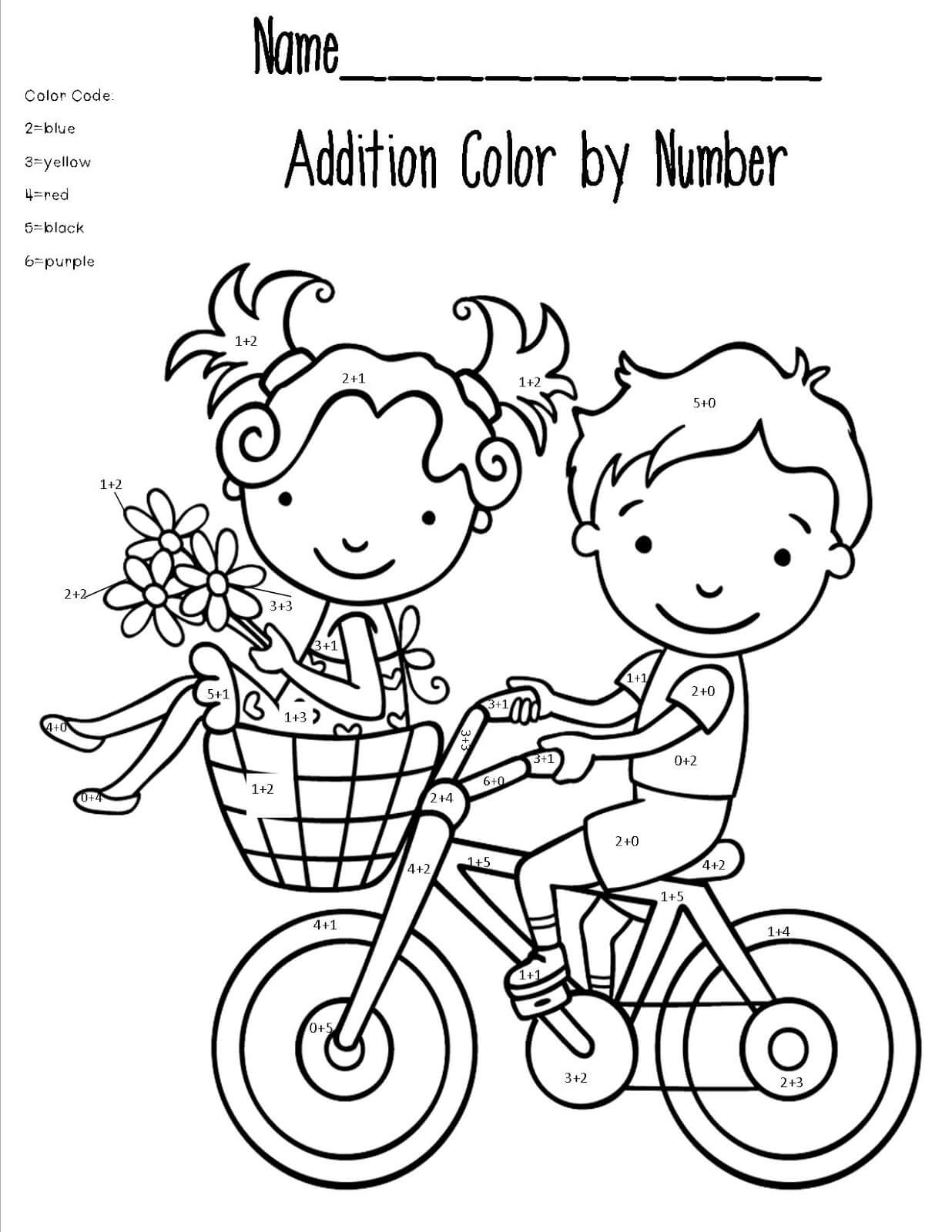 Color By Number Coloring Page Math