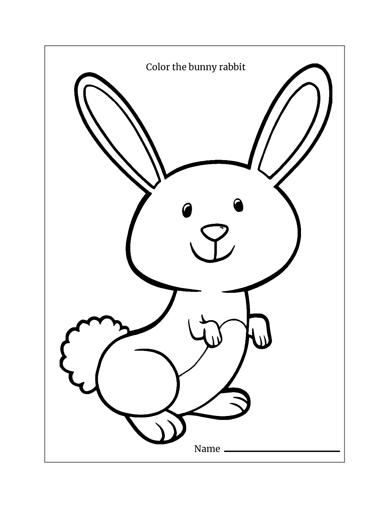 Color The Bunny Rabbit Worksheet