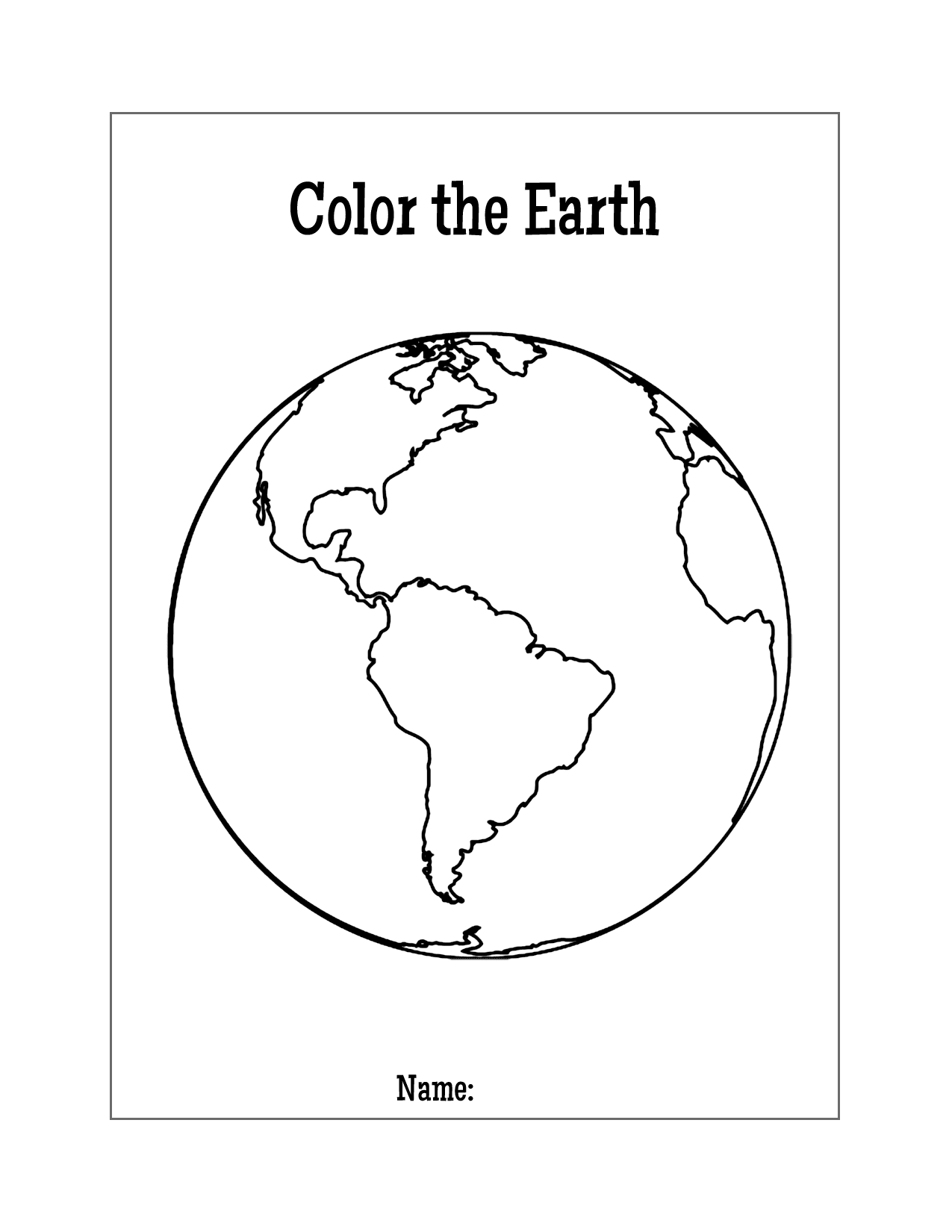 Color The Earth Worksheet