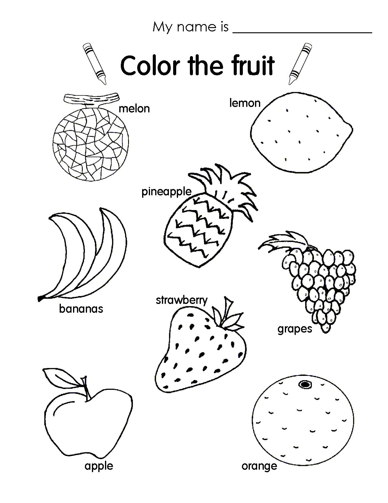 Color The Fruit Worksheet
