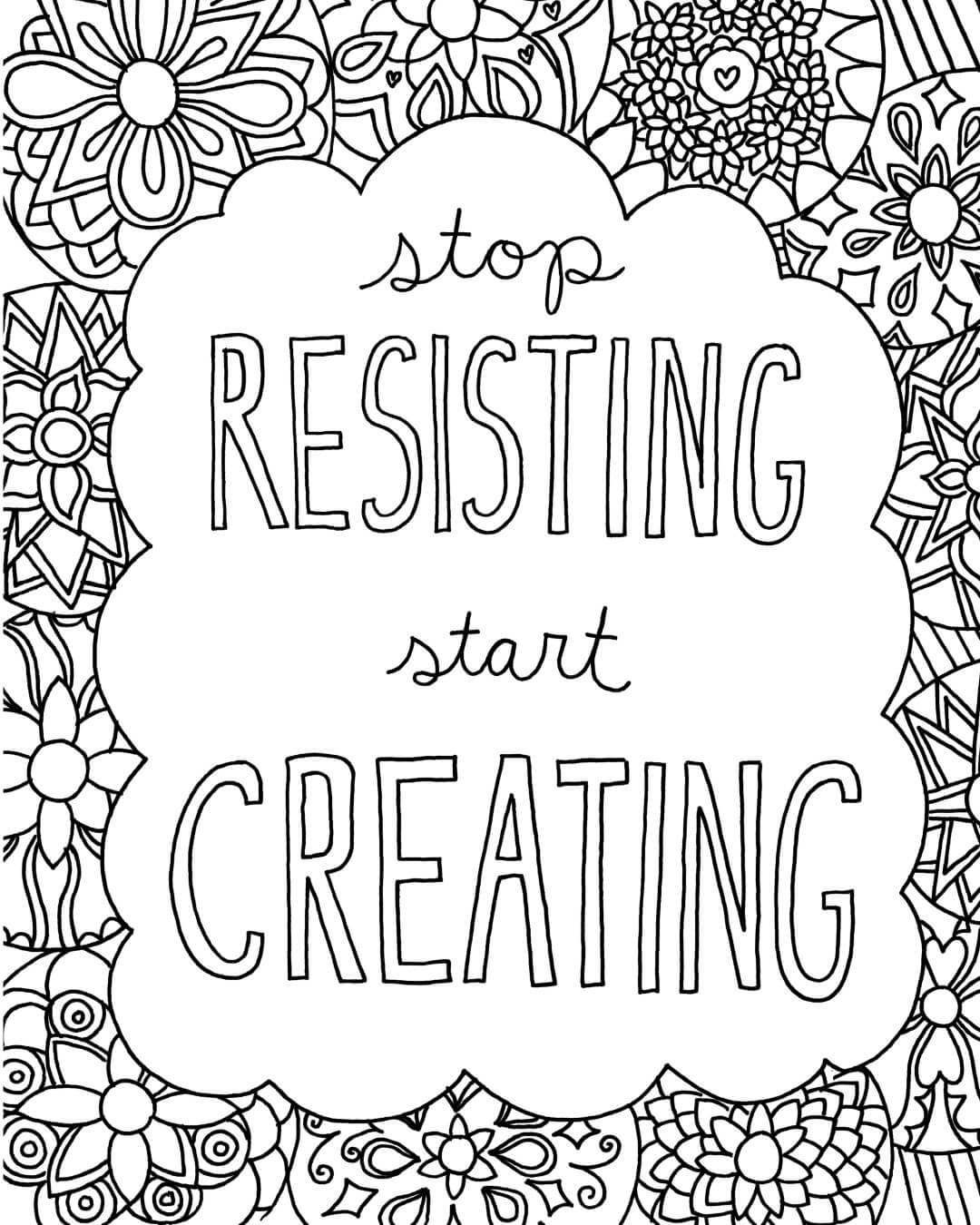 Coloring Quote About Creating