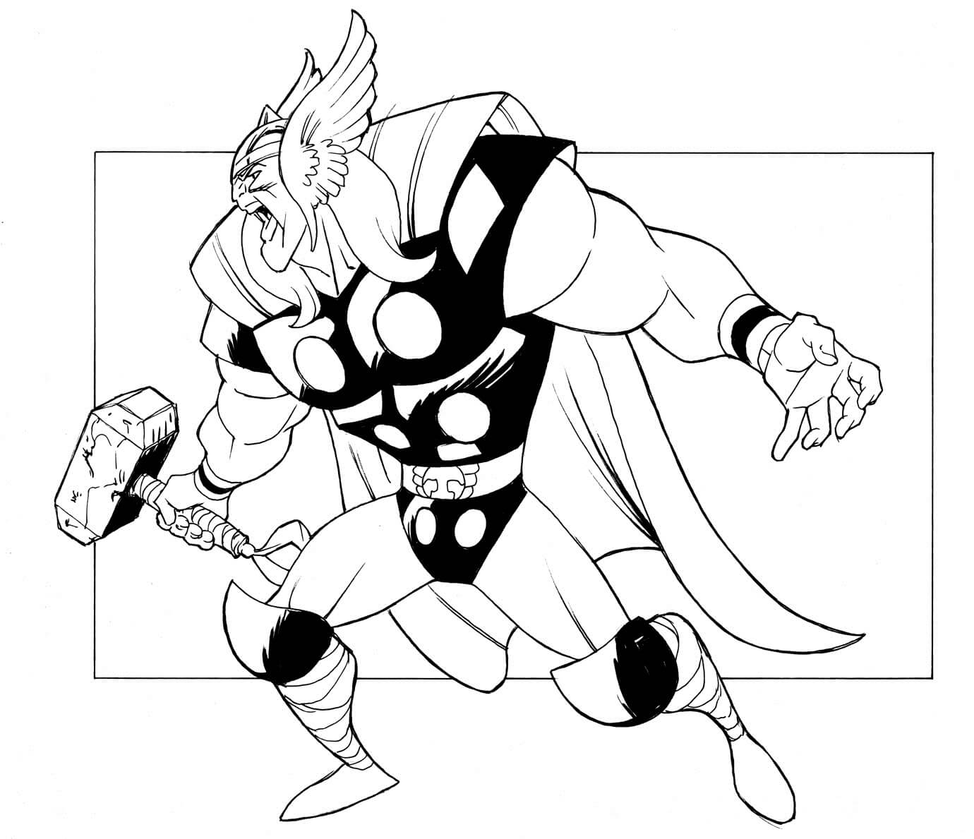 Comic Book Superhero Coloring Pages Thor