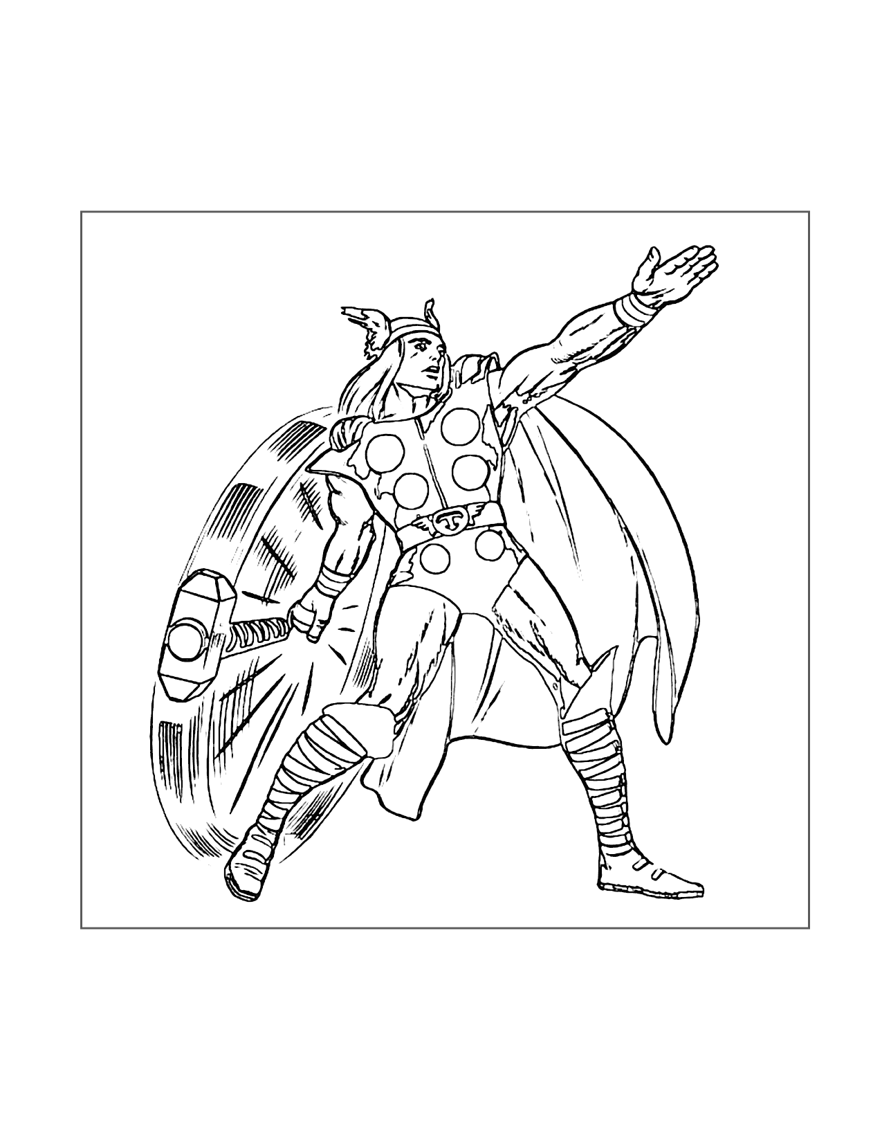 Comic Thor Coloring Page