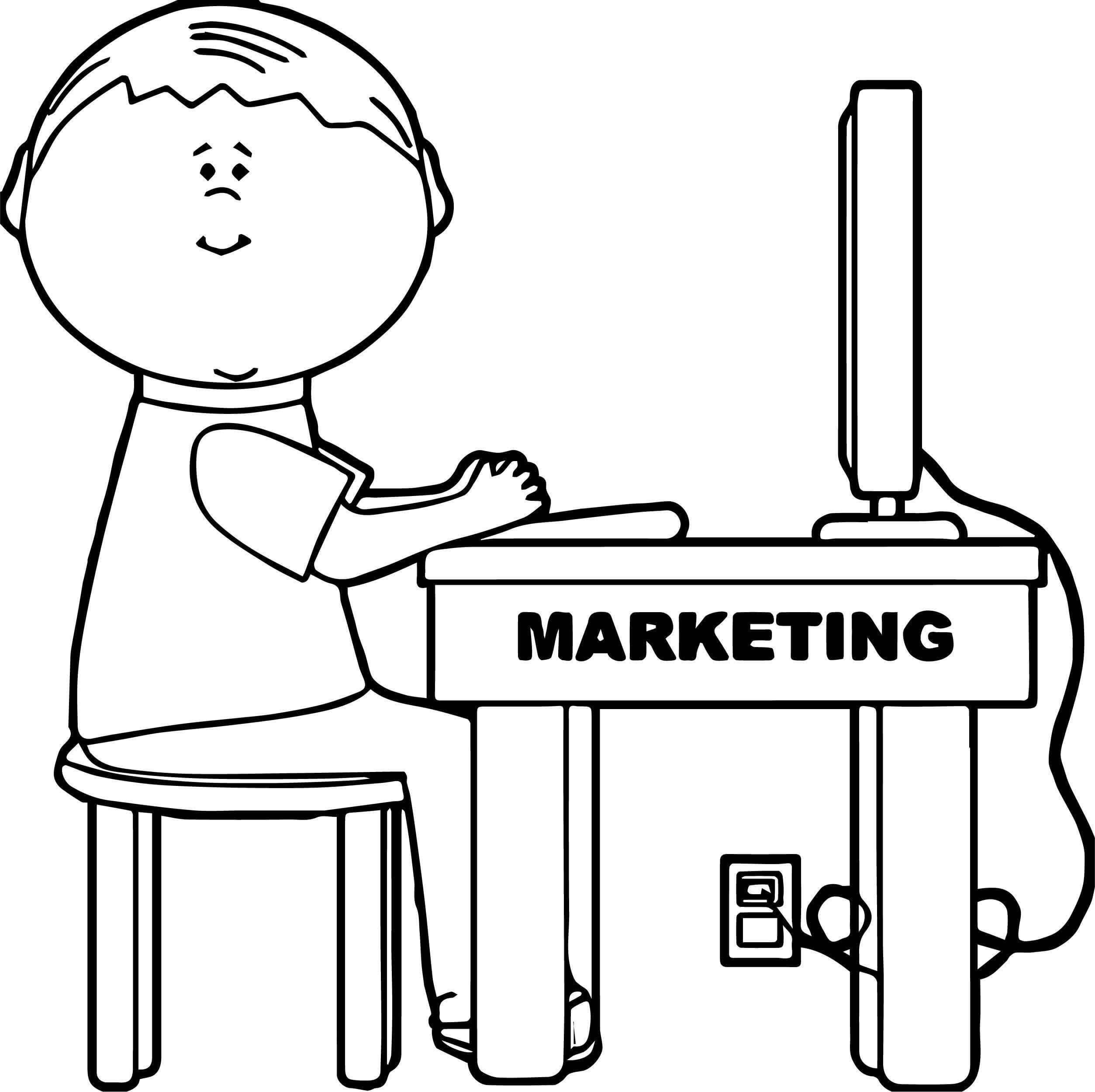 Computer Marketing Coloring Page