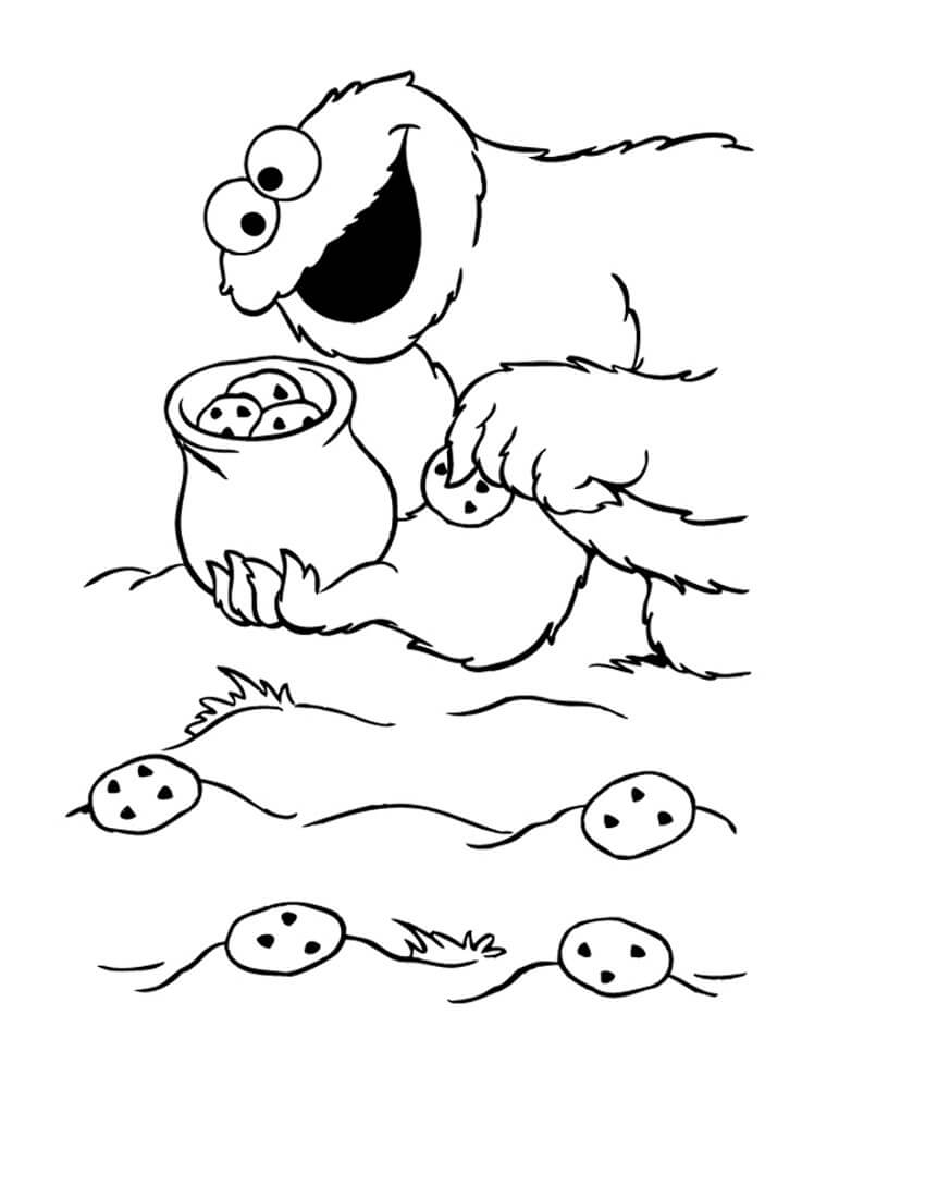 Cookie Hunt Sesame Street Coloring Pages