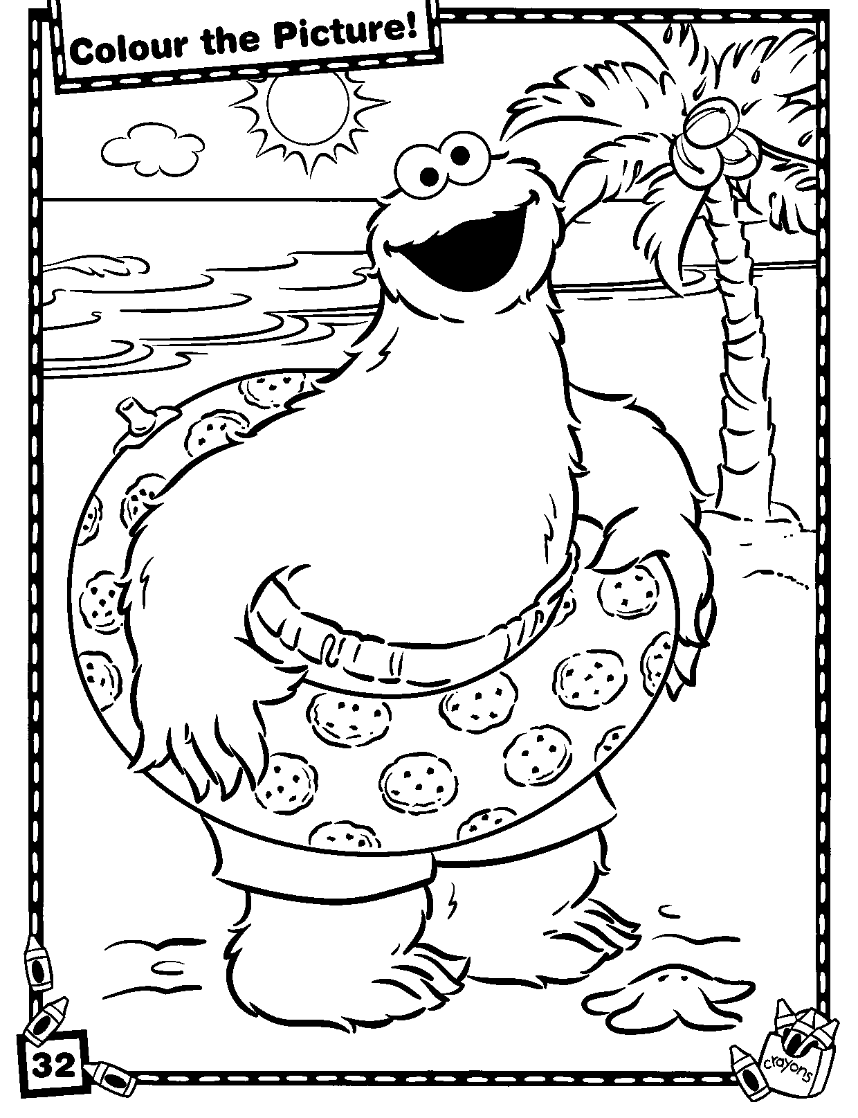 Cookie Monster Printable Coloring Page