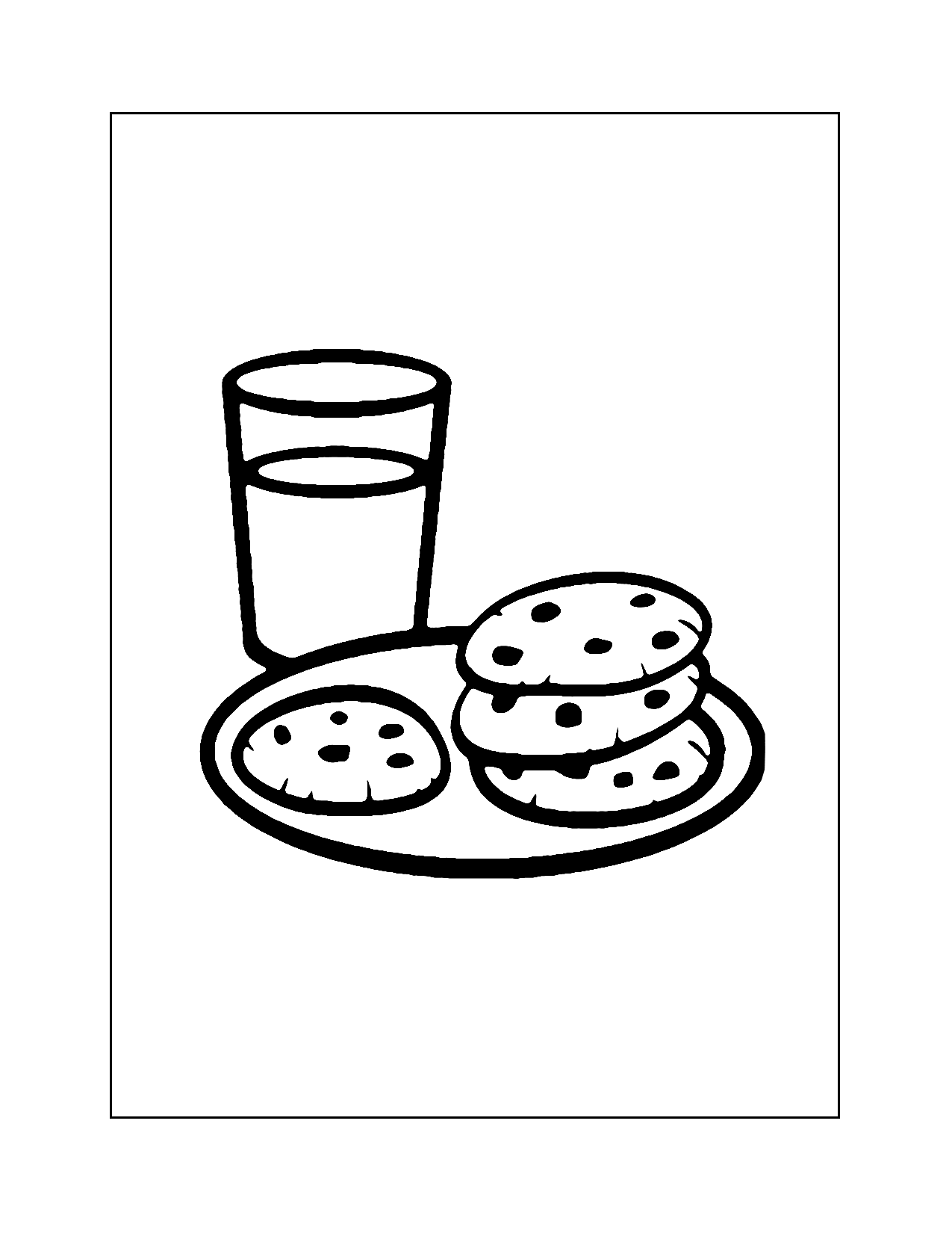 Cookies And Milk Coloring Page