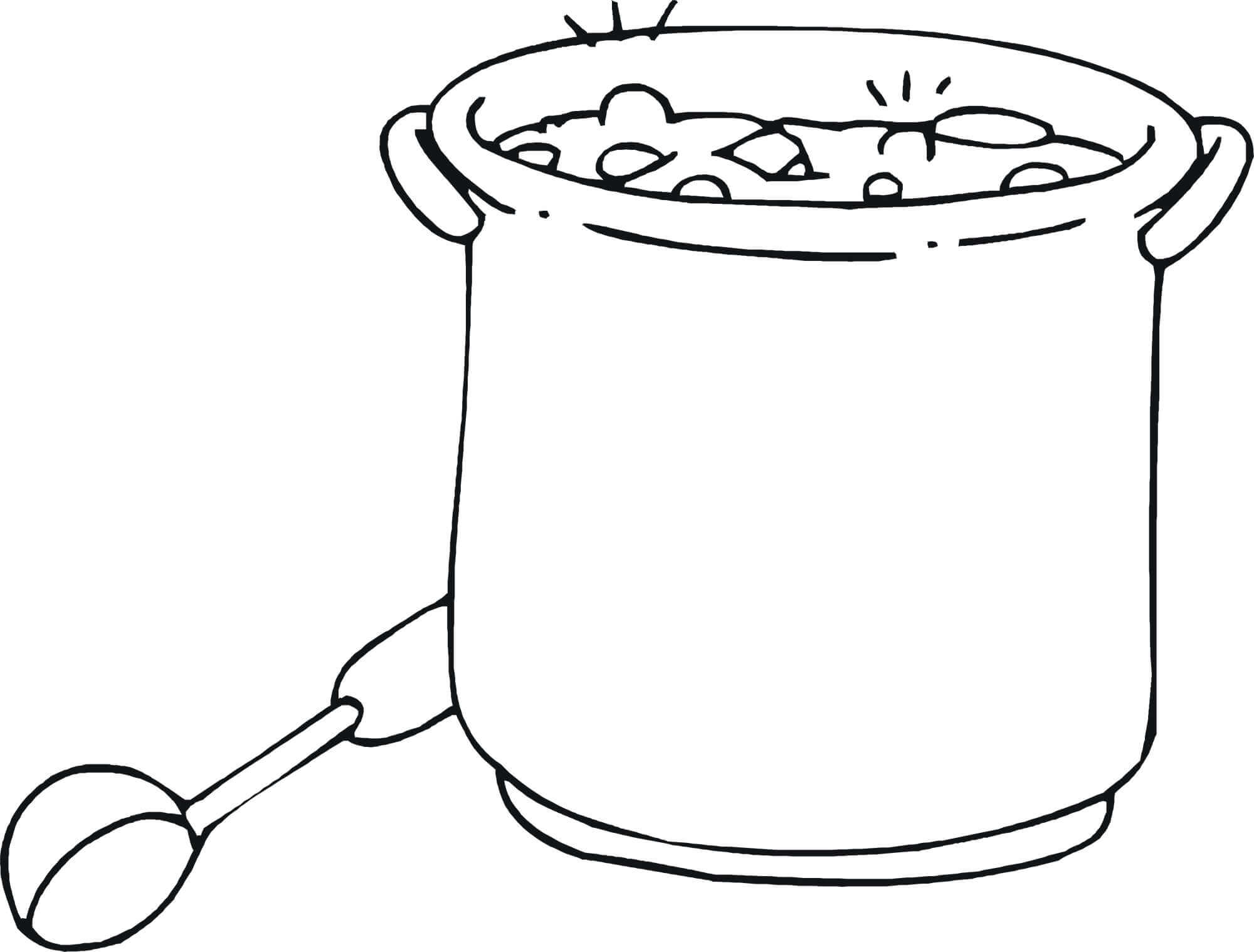 Cooking Soup Coloring Page