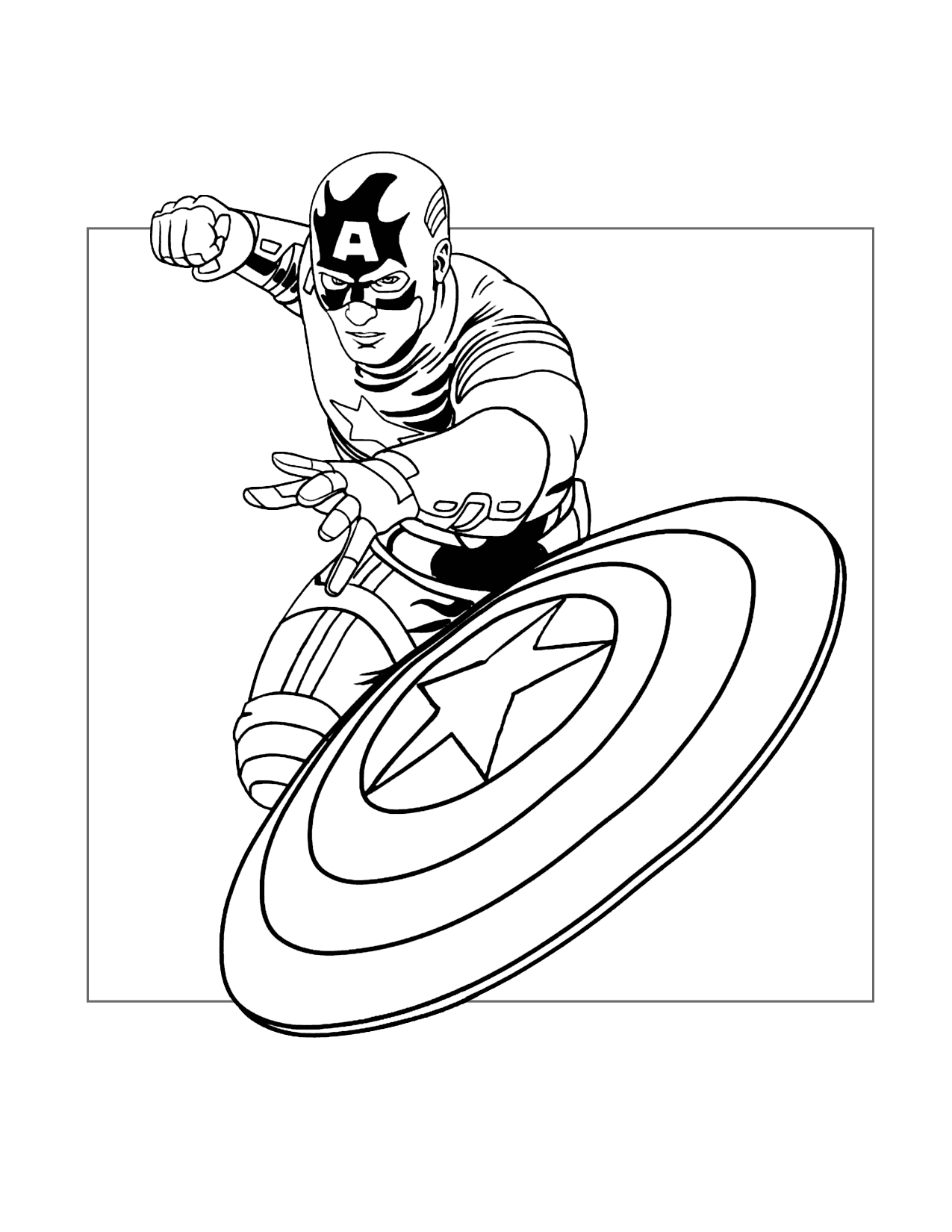 Cool Captain America Shield Coloring Page