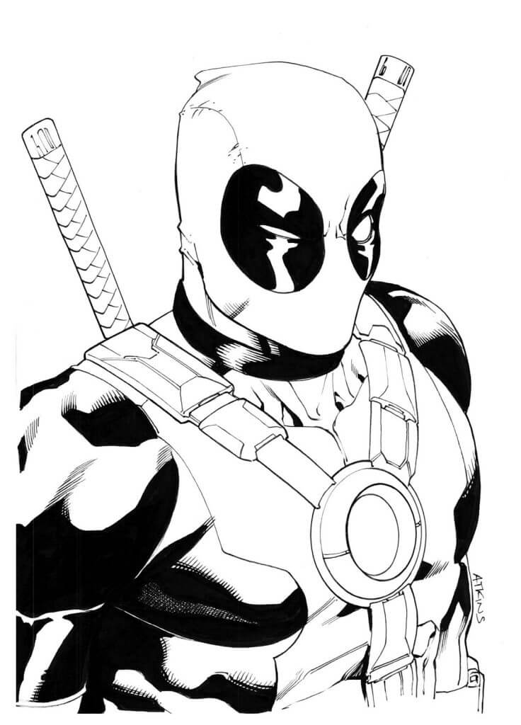 Cool Deadpool Coloring Page