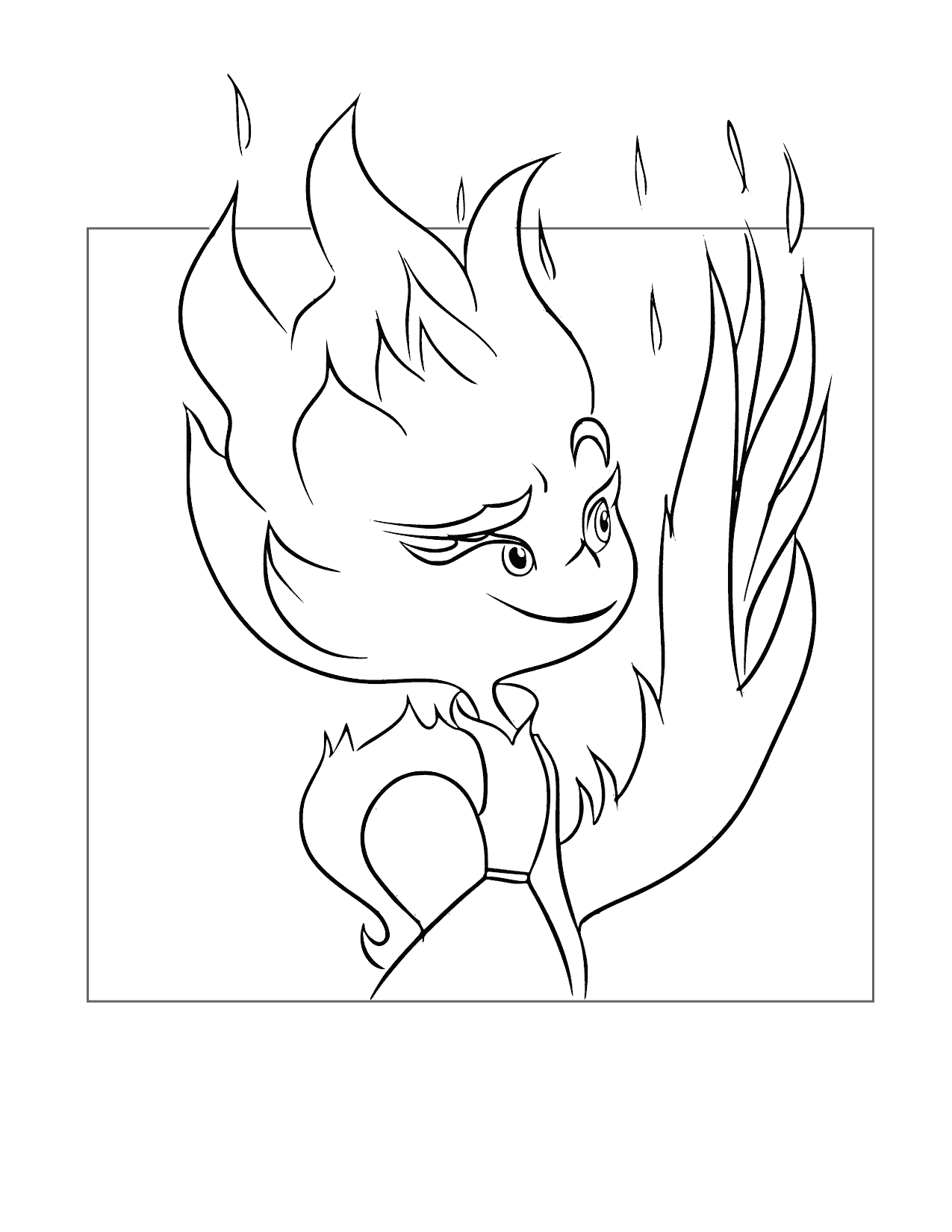 Cool Ember Elemental Coloring Page