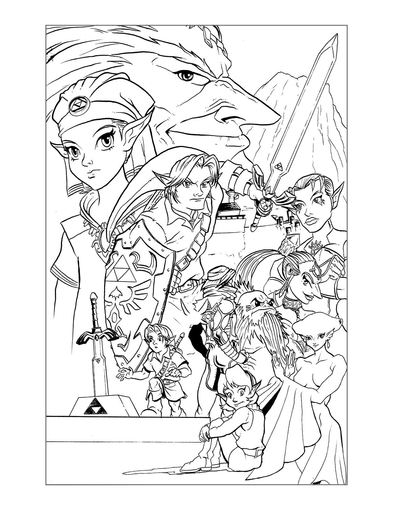 Cool Legend Of Zelda Coloring Page