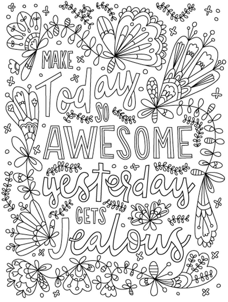 Cool Saying Coloring Page
