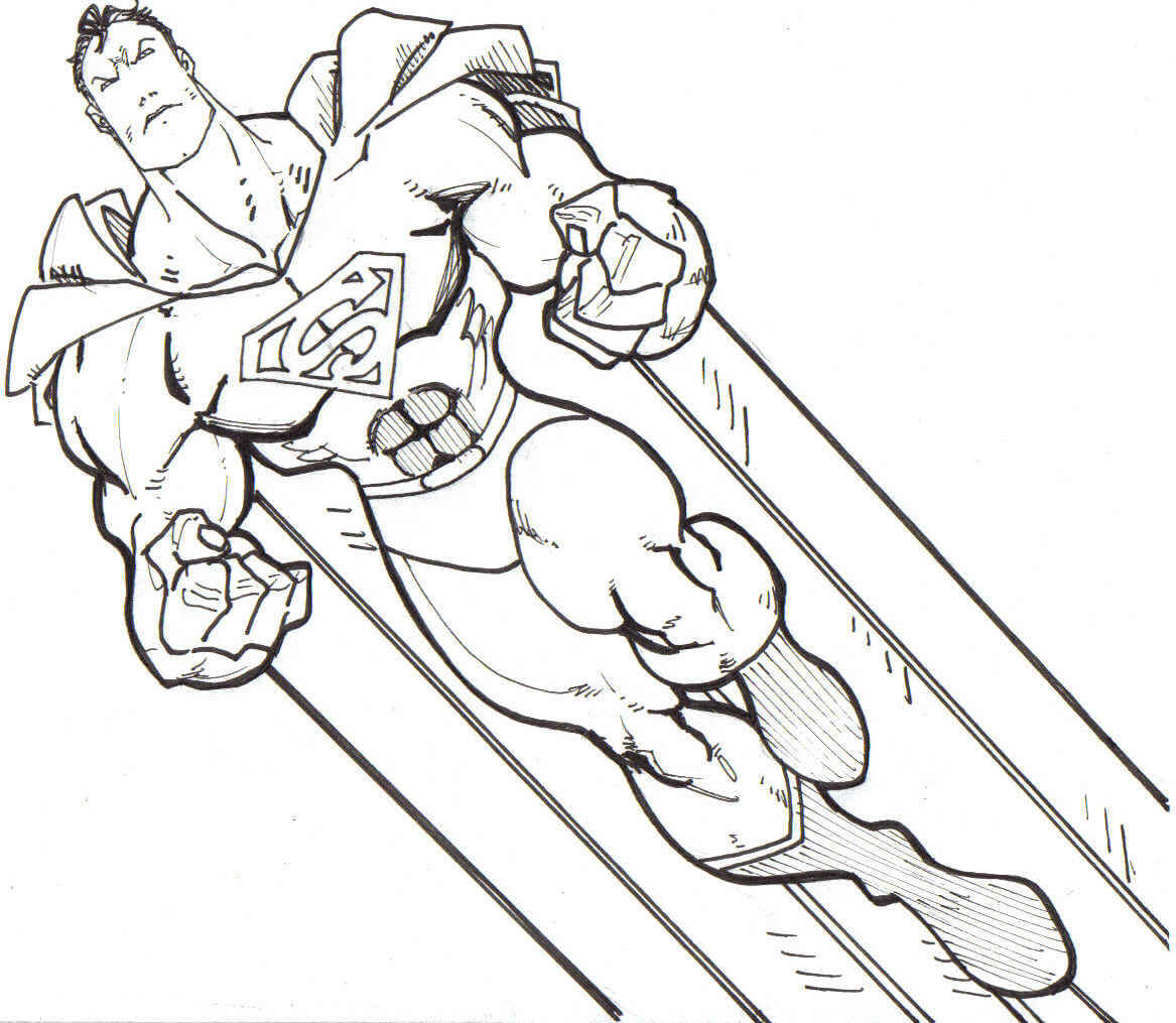 Cool Superman Sketch Coloring Pages