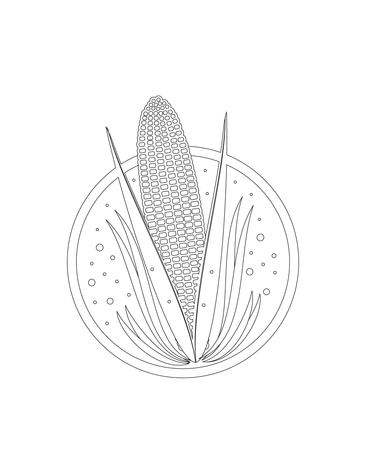 Corn Logo Coloring Page