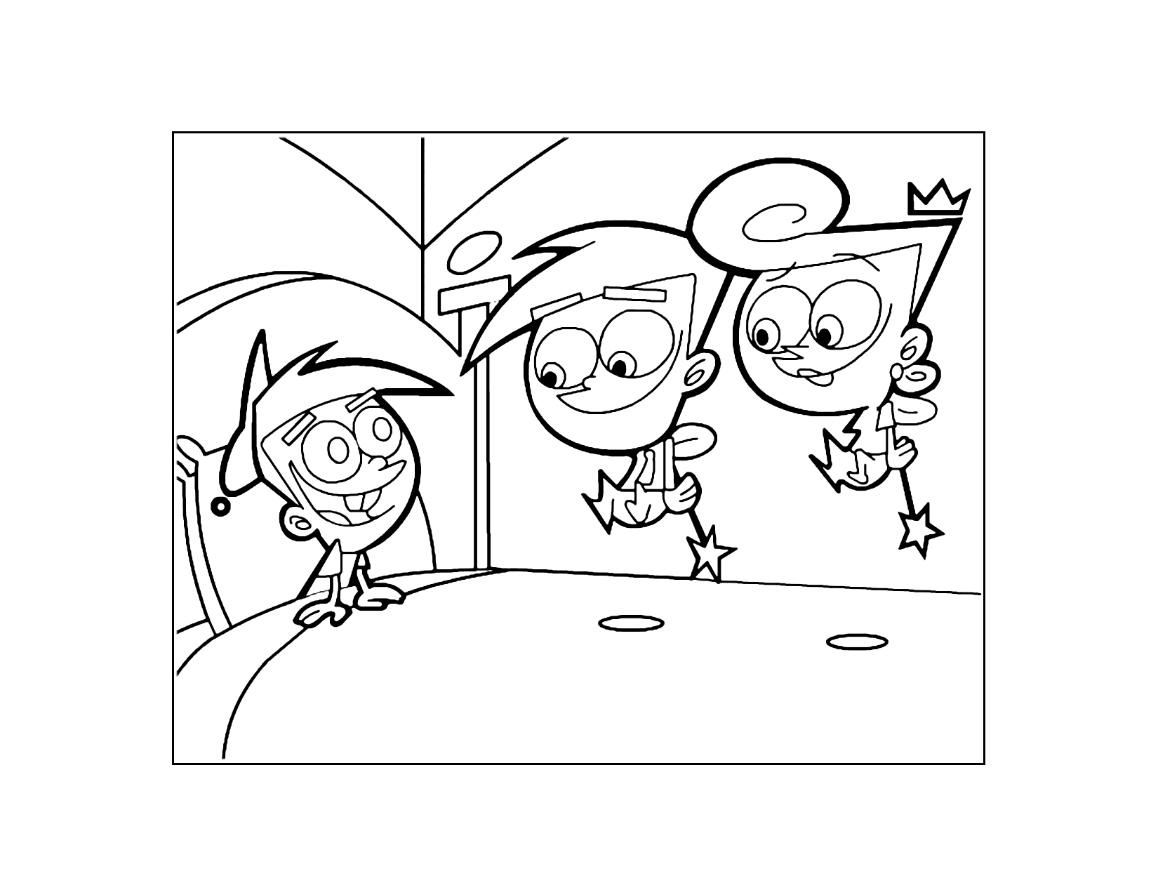 Cosmo Wanda And Timmy Fairly Odd Parents Coloring Page