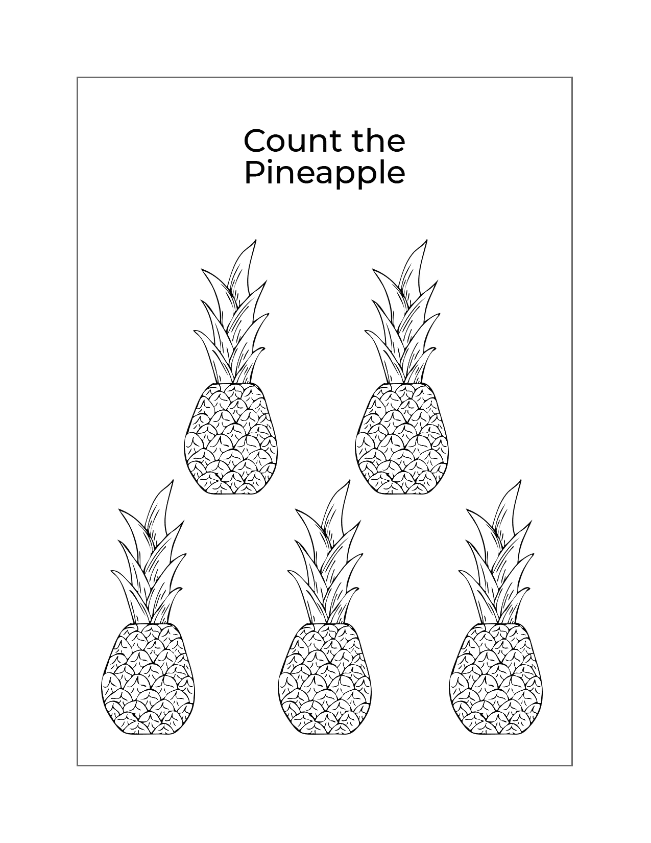 Count The Pineapple Sheet