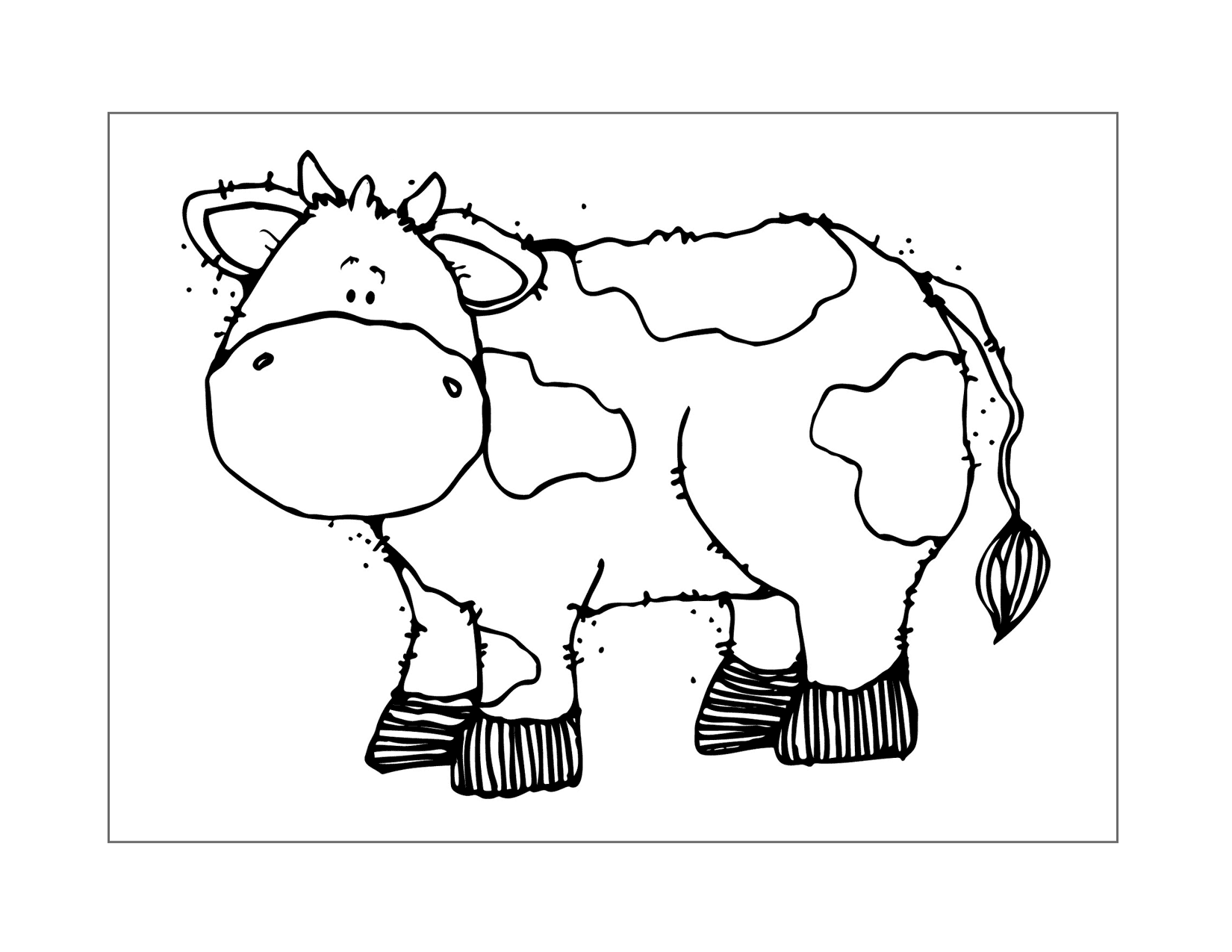 Country Cow Coloring Page
