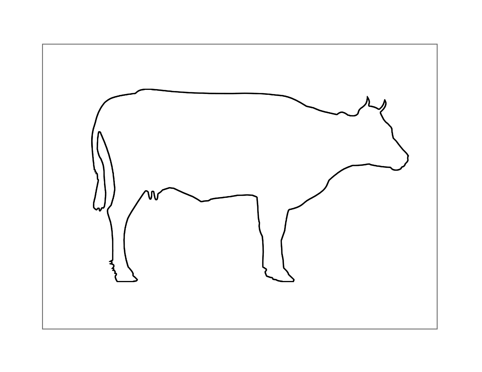 Cow Outline Coloring Page