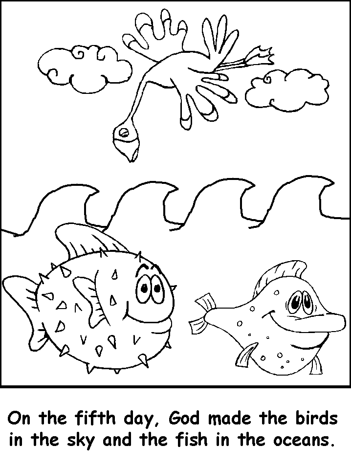 Creation Fifth Day Coloring Pages