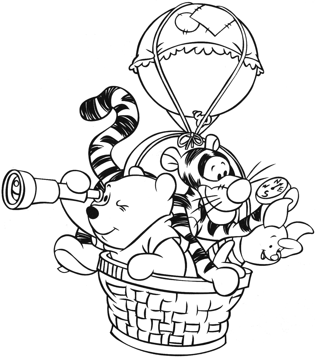 Creative Balloon Winnie The Pooh Coloring Pages