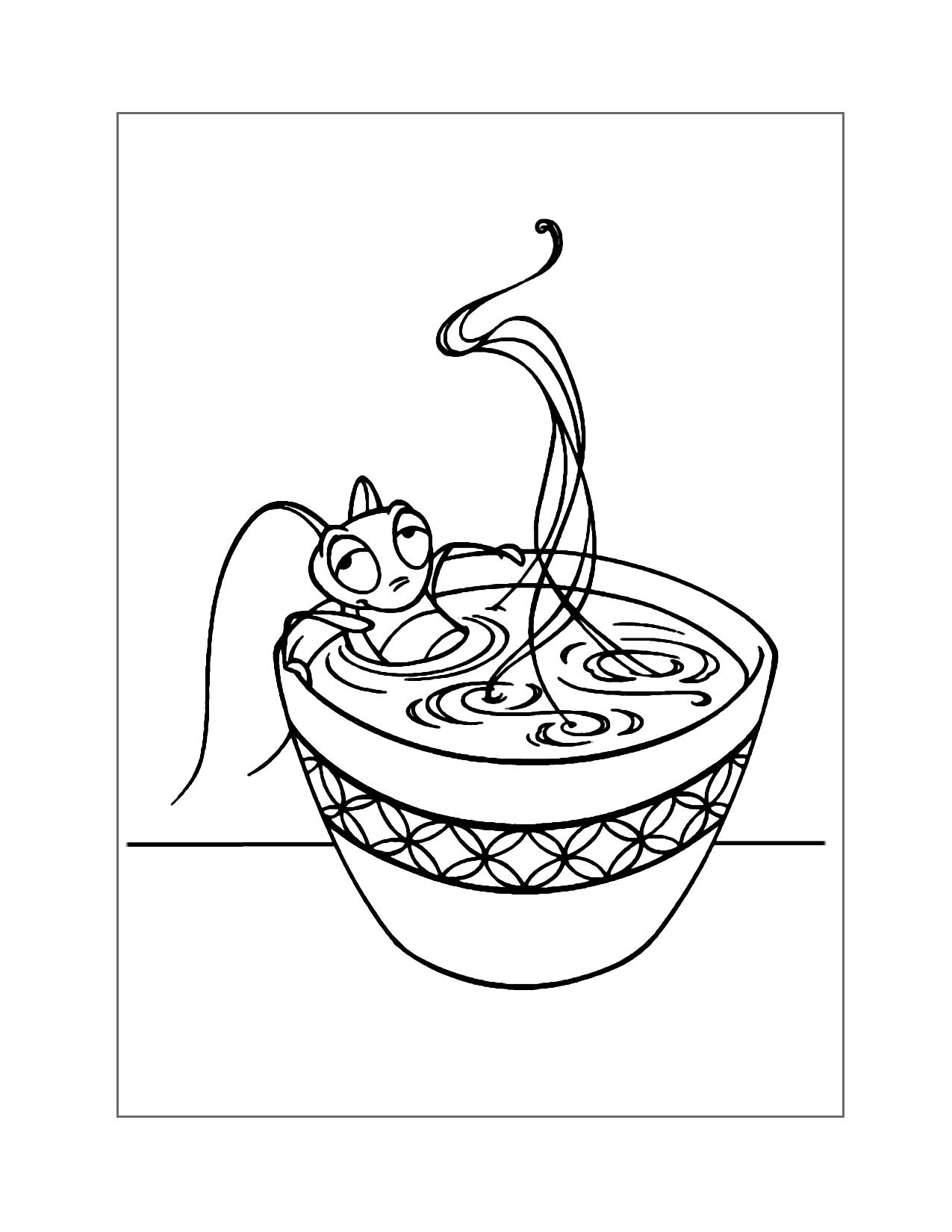 Crikee Tea Cup Hot Tub Coloring Page