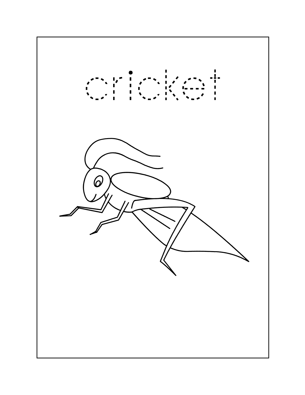 Cricket Spelling And Coloring Sheet