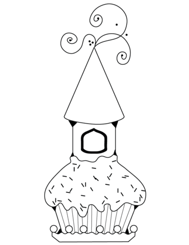 Cupcake House Coloring Page