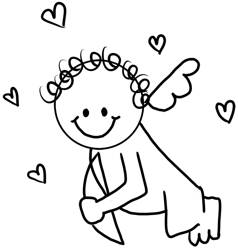 Cupid Valentine Coloring Page